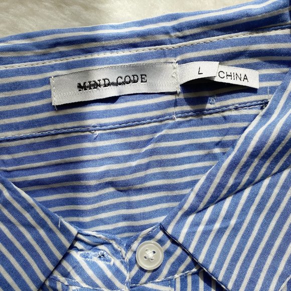 Mind Code NWOT Women's Sleeveless Stripes Tunic Shirt, Blue, Size S/L - Picture 8 of 11